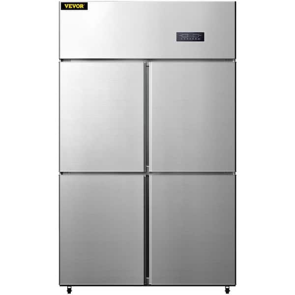 VEVOR 27.5 cu. ft. Outdoor Refrigerator 48 in. Side by Side Freezer in Stainless Steel 4-Door Merchandiser Refrigerator