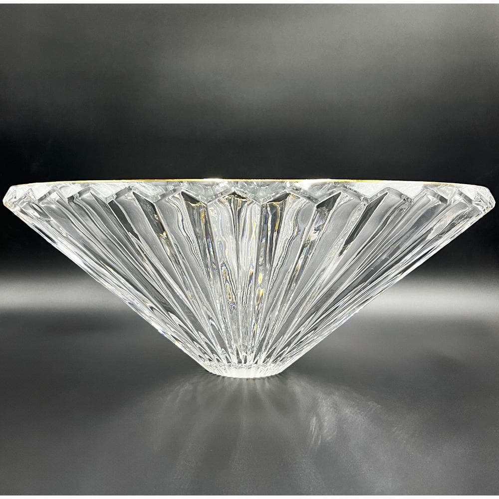 20" Clear Glass Vessel Sink with Gold Rim