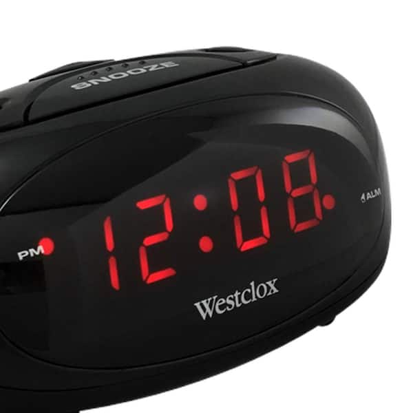 Westclox Red LED Display Tabletop Electric Alarm Clock Red 70044R 