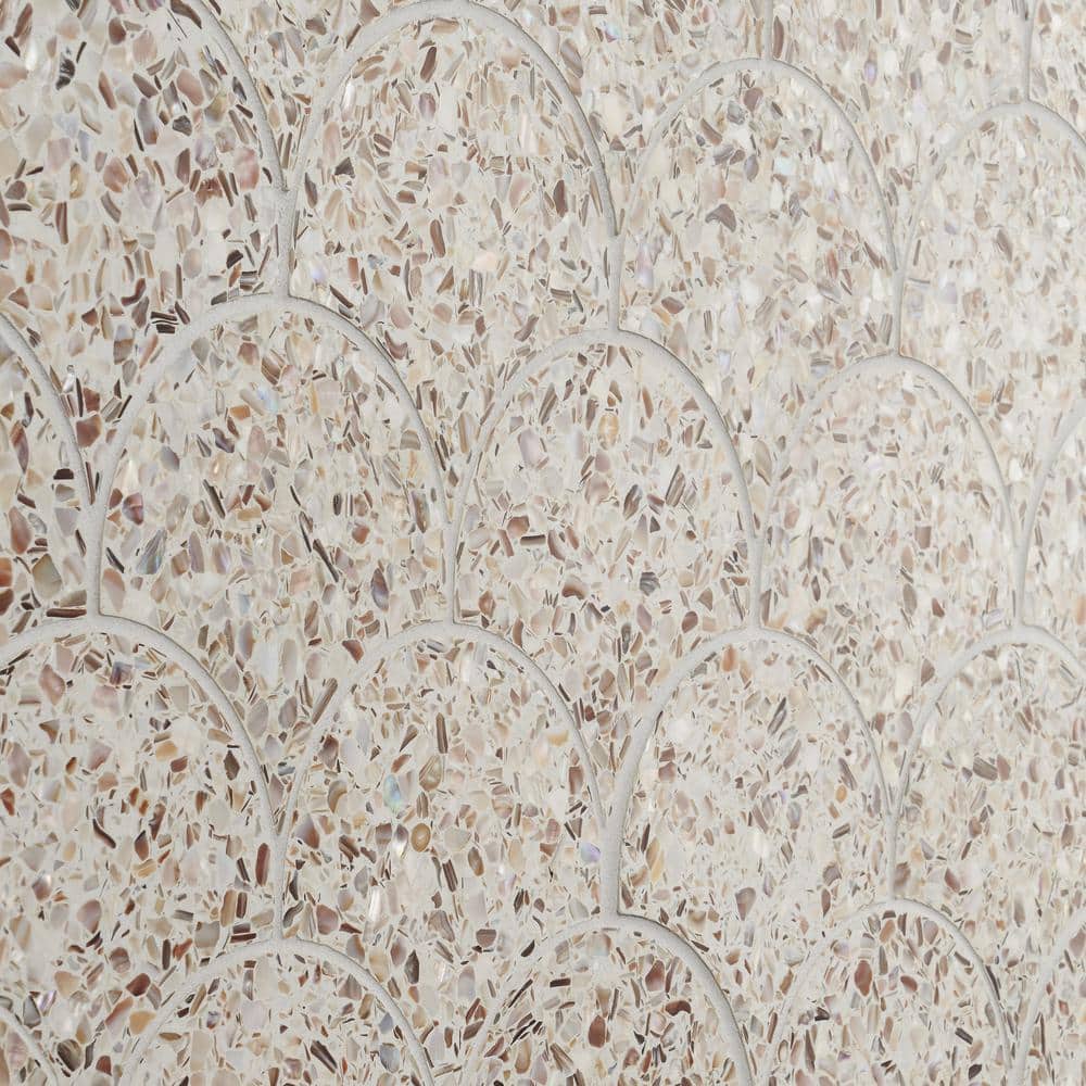 Cream Pearl Polished Mosaic Wave Tile for Walls and Floors