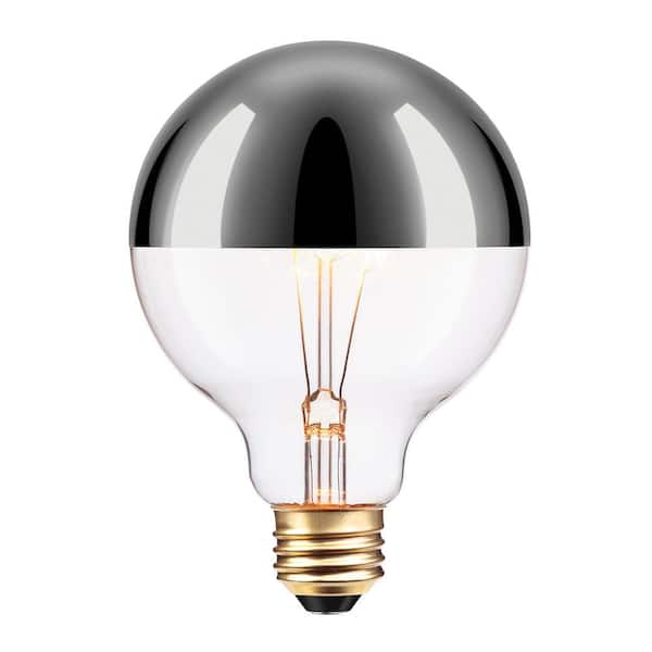 Globe Electric 40 Watt G40 Dimmable Chrome Top Vintage Edison Incandescent Light Bulb, Soft White Light