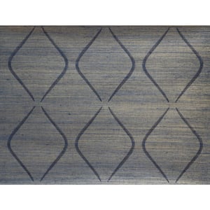 Indigo Marquise Grasscloth Paper Unpasted Matte Wallpaper ( 36 in. x 24 ft.)