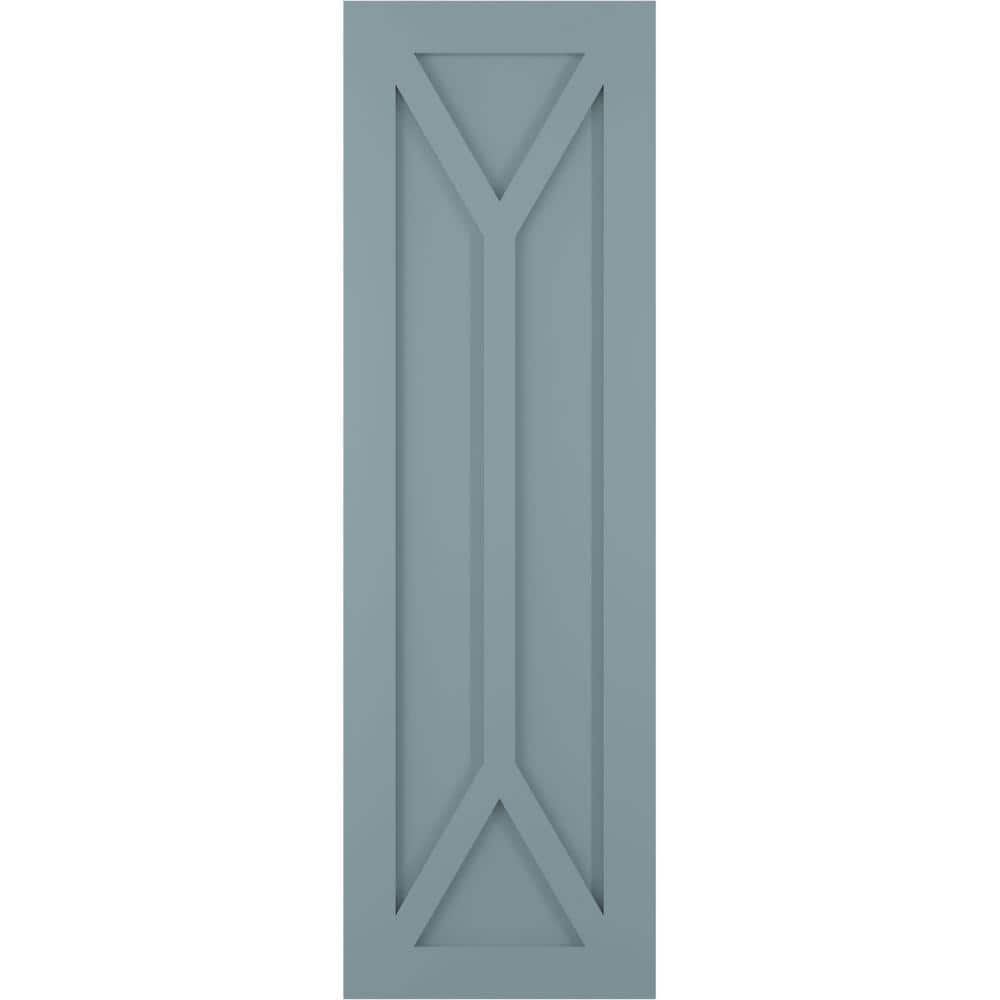 15 in. x 30 in. PVC True Fit San Carlos Mission Style Fixed Mount Flat Panel Shutters Pair in Peaceful Blue price history on PriceWatchPro