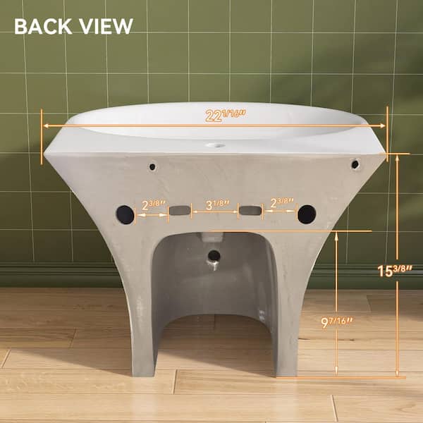 Zeafive 22 in. L x 18.3 in. W x 15.38 in. H Wall-Mounted Bathroom