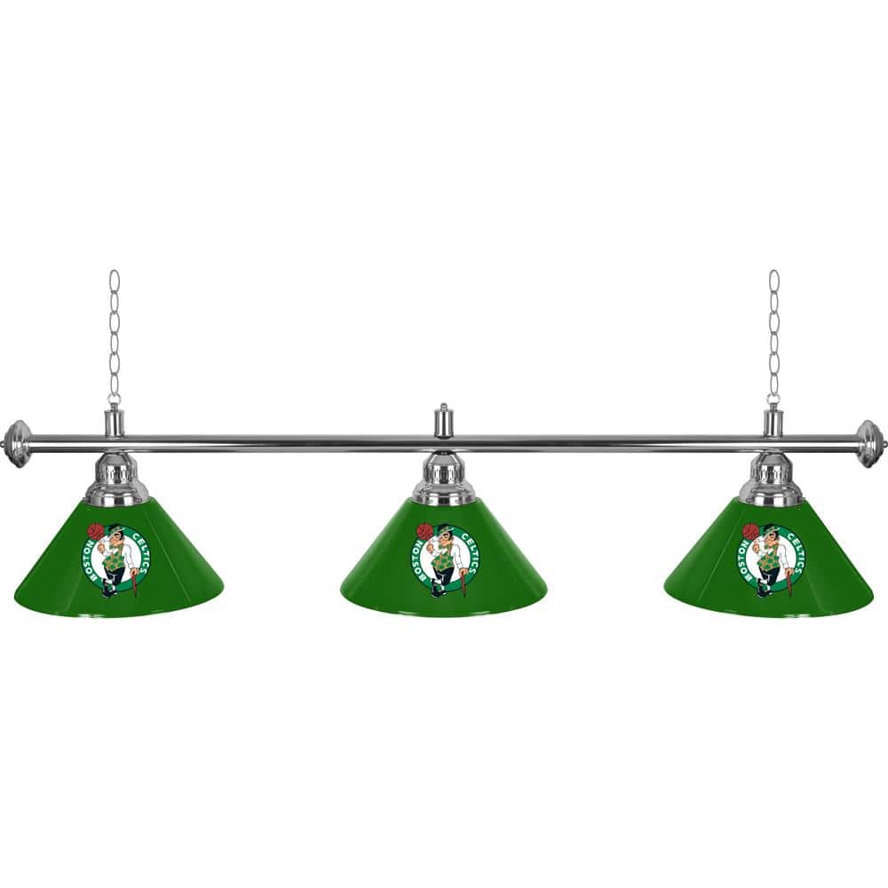 Boston Celtics Logo 3-Light Green Billiard Light