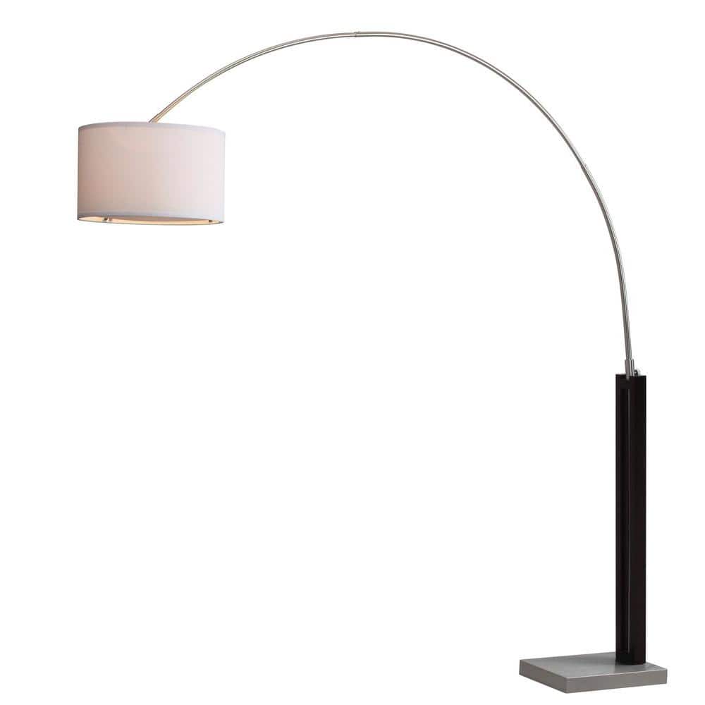 Elegant 83" Black and Silver Modern Arc Floor Lamp