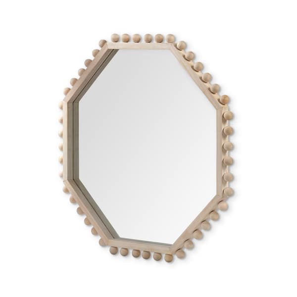 32.7 in. H x 32.7 in. W Medium Irregular Natural Brown Contemporary Mirror
