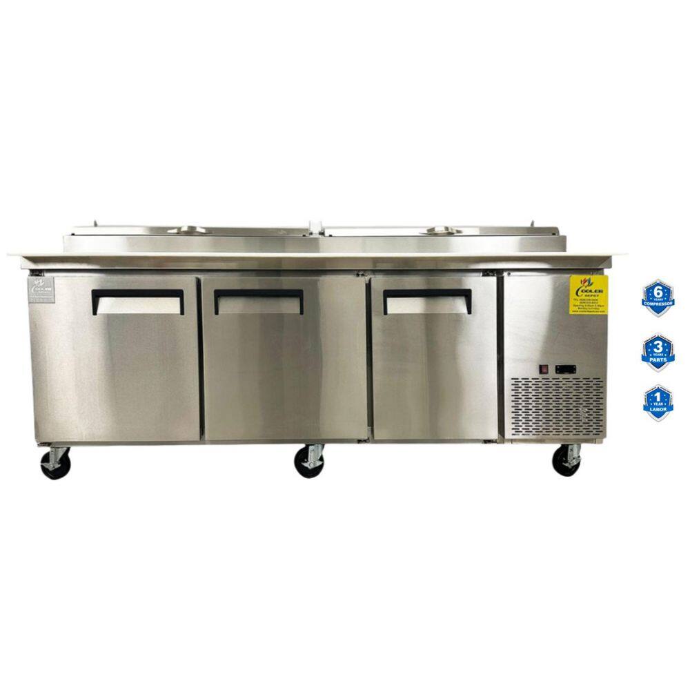 91 in. W 24.89 cu. ft. Commercial Pizza Prep Refrigerator in Stainless Steel price history on PriceWatchPro