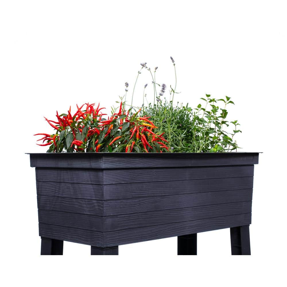 Urban Black Polypropylene Elevated Balcony Planter Box