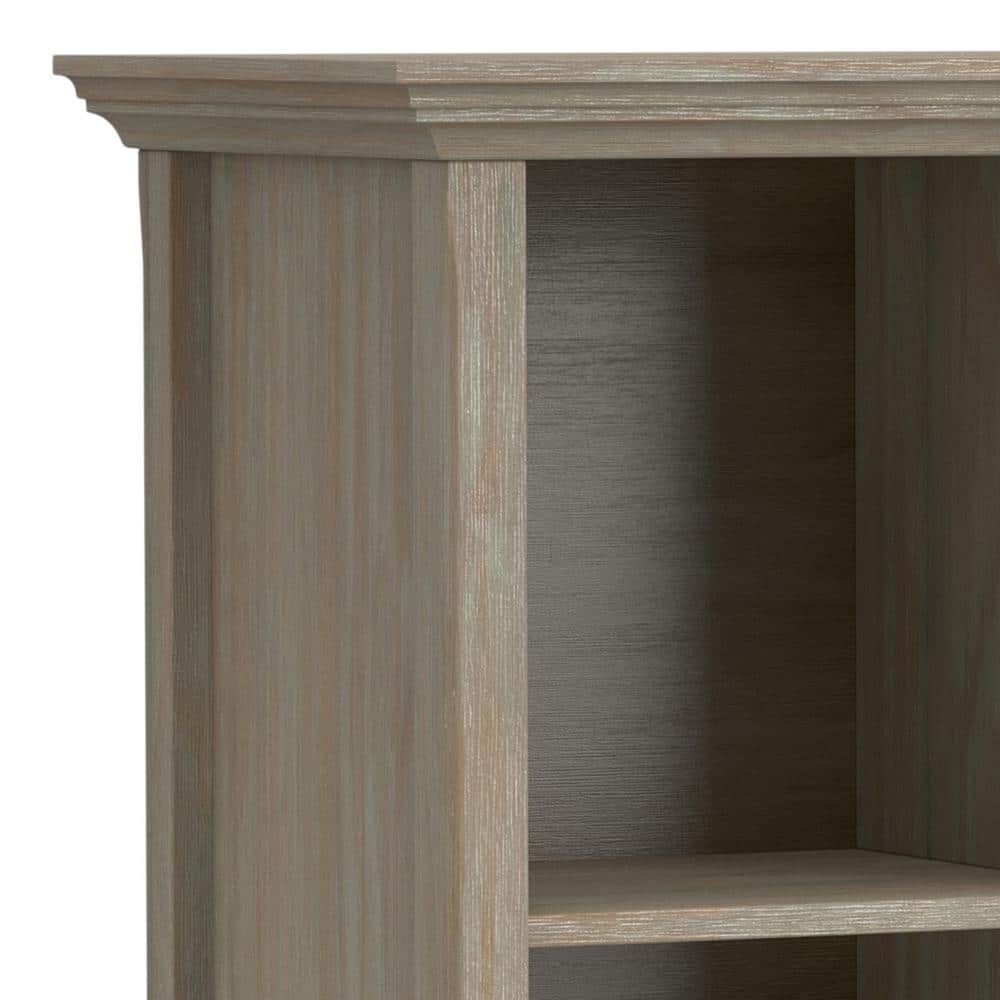 Distressed Grey Solid Wood 8-Cube Storage Console Table