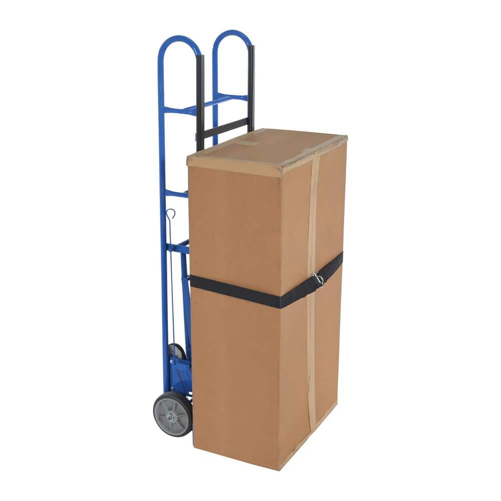 Heavy-Duty Black Steel Appliance Hand Truck with Strap
