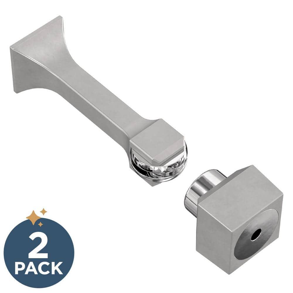2-Pack Classic Edge 3 in. (76 mm) Magnetic Door Stop in Matte Nickel