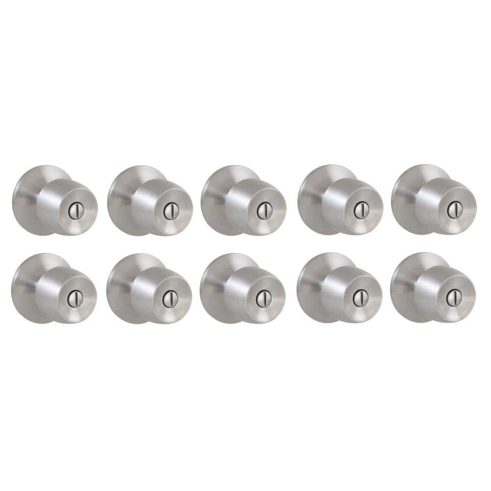 Brandywine Stainless Steel Bed/Bath Door Knob (10-Pack)