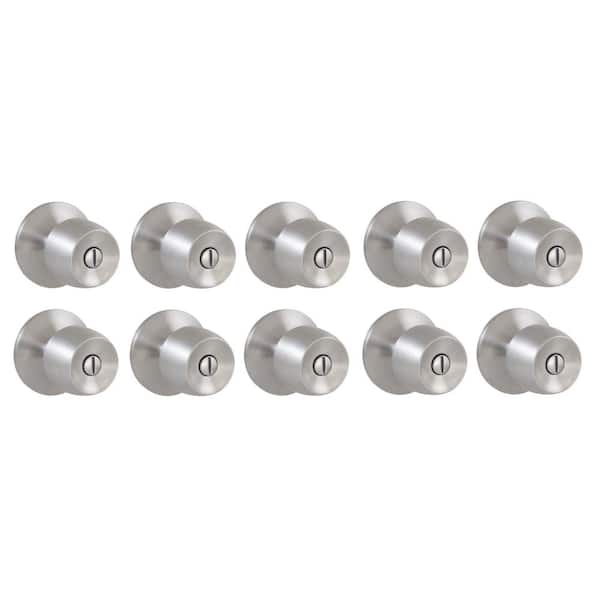 Brandywine Stainless Steel Bed/Bath Door Knob (10-Pack)