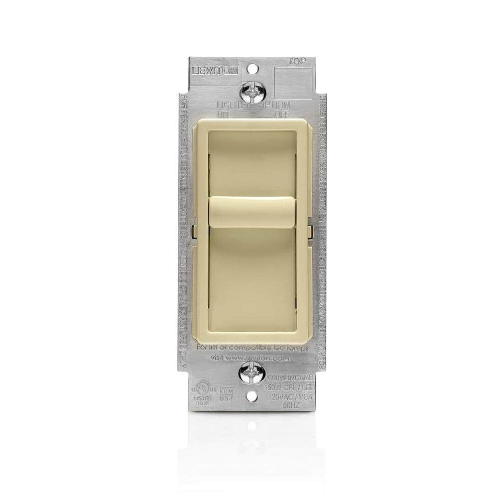 Leviton SureSlide Dimmer Switch for Dimmable LED, Halogen and Incandescent Bulbs - Ivory