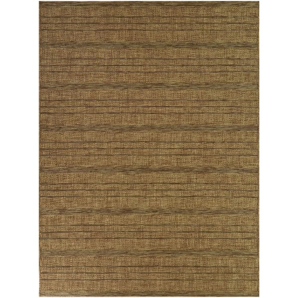 Errett Brown 8 ft. x 10 ft. Stripe Indoor/Outdoor Area Rug