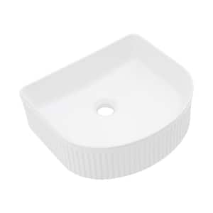 16 in . Vessel Bathroom Sink in White Ceramic