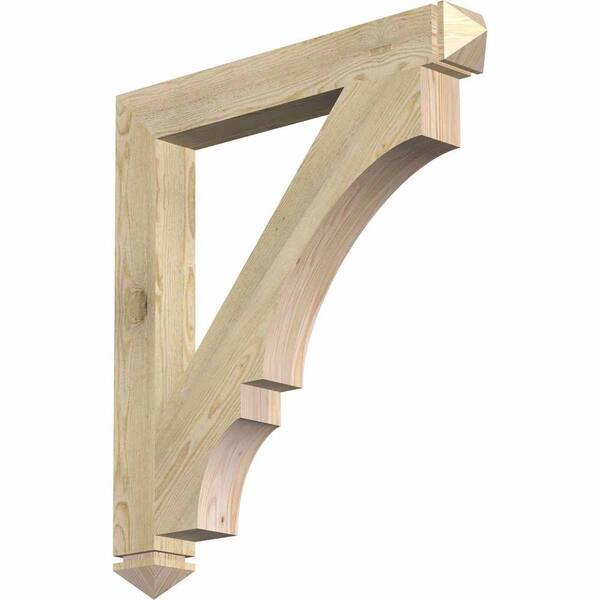 Ekena Millwork 4 in. x 36 in. x 32 in. Douglas Fir Balboa Arts and Crafts Rough Sawn Bracket