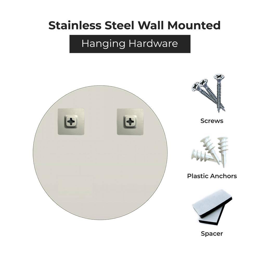 36" Round Frameless Beveled Wall Mirror
