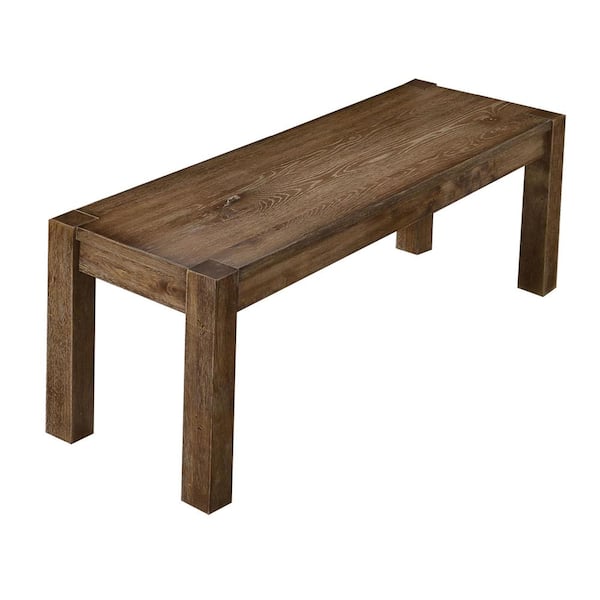 Best Master Furniture Janet Antique Natural Oak Rectangular Dining Bench (47.5 in. D x 18 in. H)