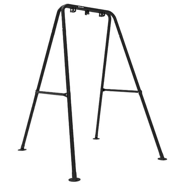 Angel Sar 4 ft. L x 4.7 ft. W x 5.9 ft. H Multi-Use Metal Hammock Stand in Black for Outdoor and Indoor