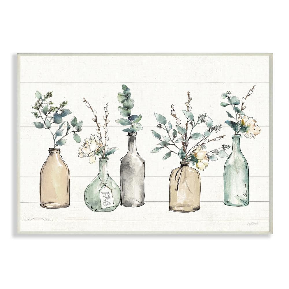 Bottles And Plants Farm Wood Textured Design by Anne Tavoletti Wood Abstract Wall Art 19 in. x 13 in. price history on PriceWatchPro