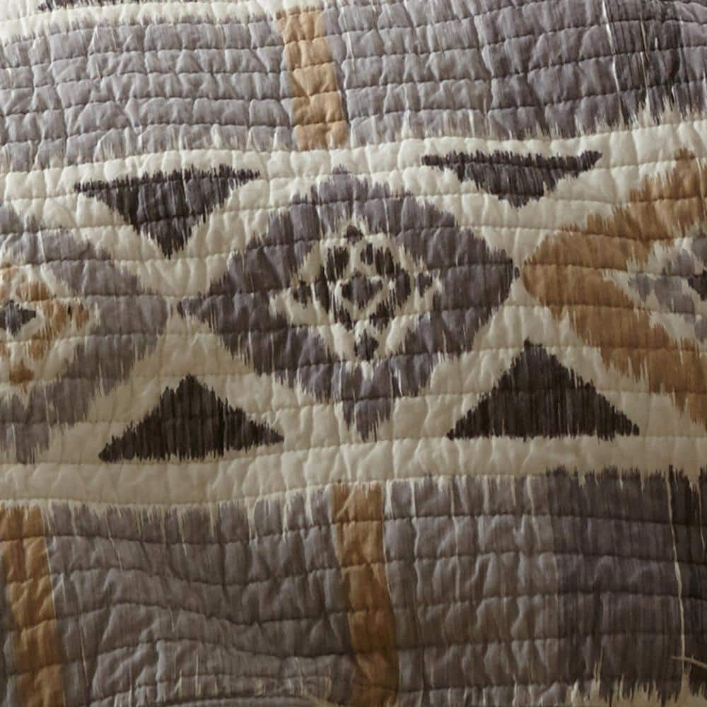 Santa Fe Gray and Tan Cotton Reversible King Quilt