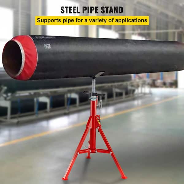 V Head Pipe Stand Adjustable Height 28 in. to 52 in. 2500 lbs. Pipe Jack Stand 1/8 to 12 in. Welding Pipe Stand
