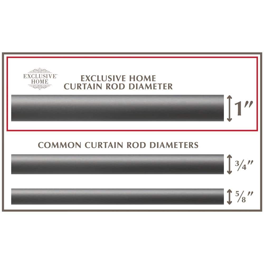 Gunmetal Adjustable Iron Curtain Rod with Finial Set