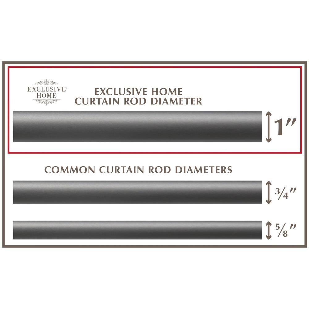 Gunmetal Adjustable Curtain Rod with Acrylic Finials, 66"-120"