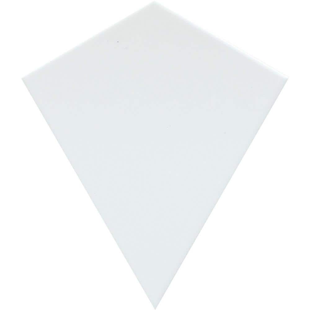 Skite Glossy White Diamond Ceramic Wall Tile, 6.3'' x 7.27''