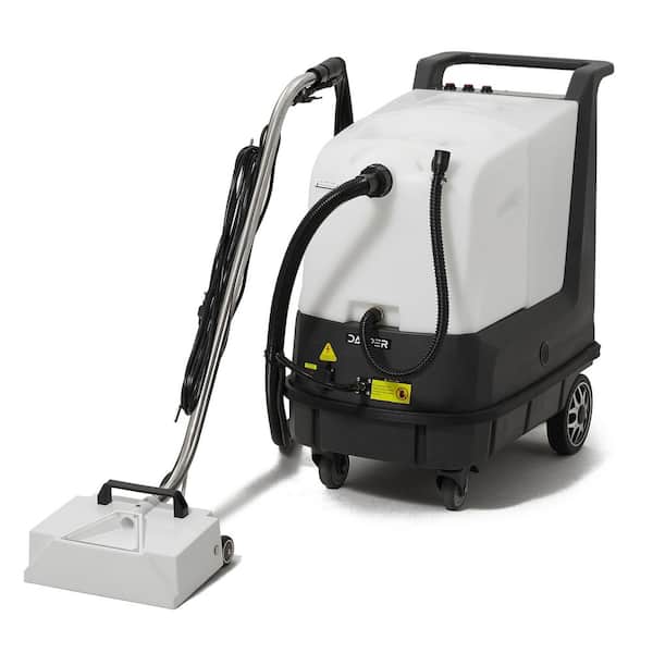 Hot Water Box and Wand Commercial Upholstery Corded Carpet Cleaner Extractor with Spray and Suction in Grey