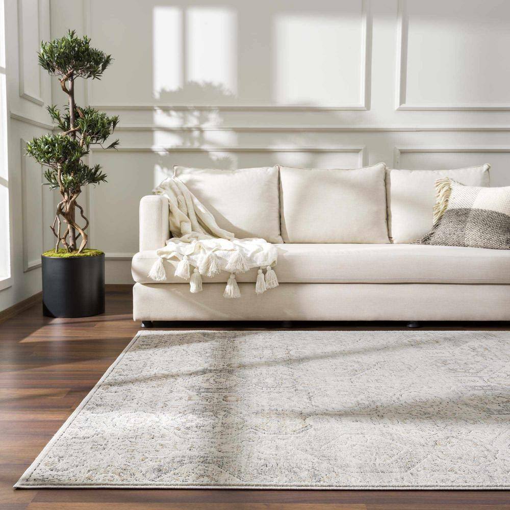 Parkerfield Beige and Black Medium Pile Rectangular Area Rug