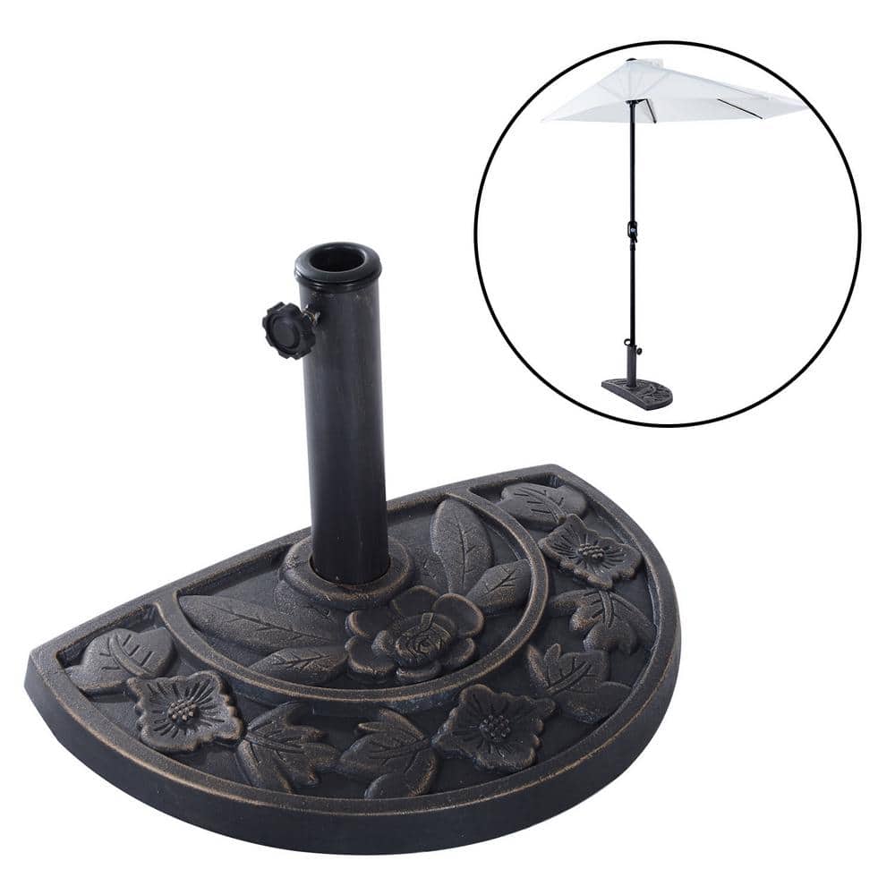 Bronze Half Round Decorative Metal Patio Umbrella Base