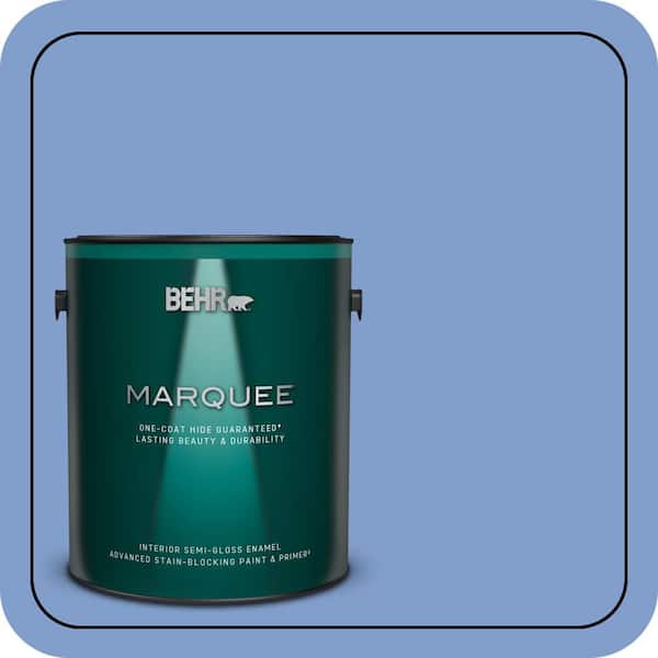 BEHR MARQUEE 1 gal. #BIC-09 Caribbean Sky Semi-Gloss Enamel Interior Paint & Primer