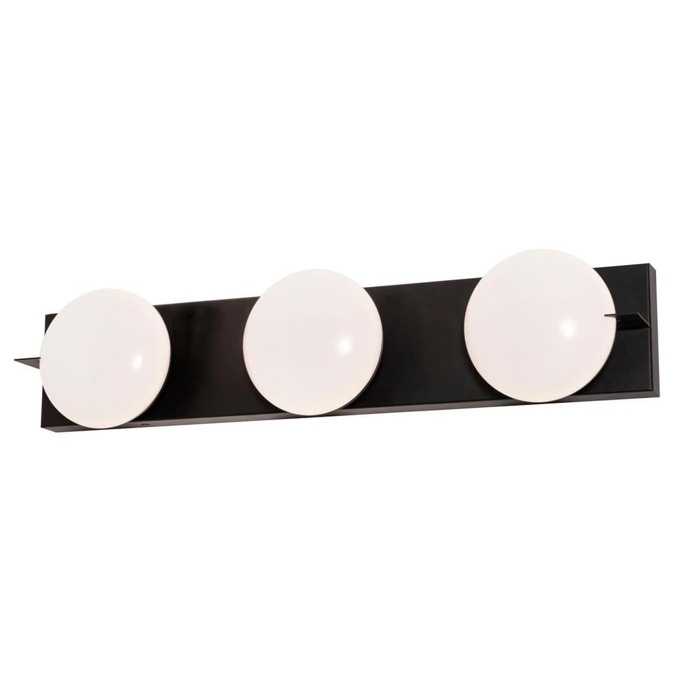 Gates 4.75 in. 3-Light Black LED Vanity Light Bar with White Acrylic Shade price history on PriceWatchPro