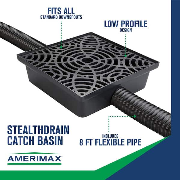 Amerimax 12 Inch No Dig Low Profile Catch Basin Downspout