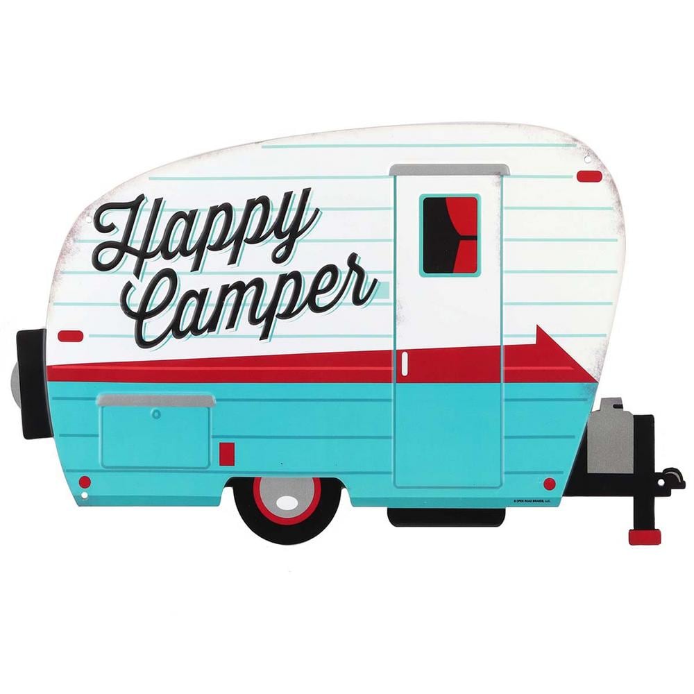 Open Road Brands Happy Campers Tin Decorative Sign 90168460-S - The Home  Depot
