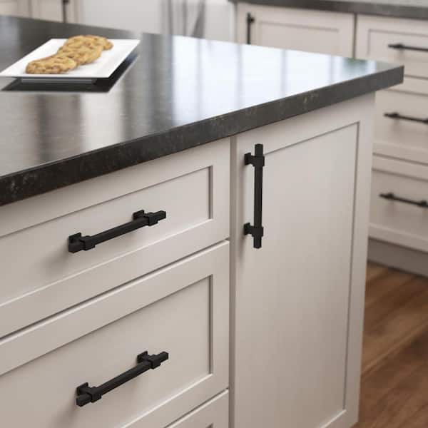 5-Pack Square Bar Adjusta-Pull Adjustable 1-3/8 to 5-6/15 (35-160 mm) Modern Matte Black Cabinet Drawer Pulls