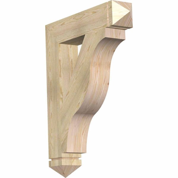 Ekena Millwork 6 in. x 40 in. x 32 in. Douglas Fir Funston Arts and Crafts Rough Sawn Bracket