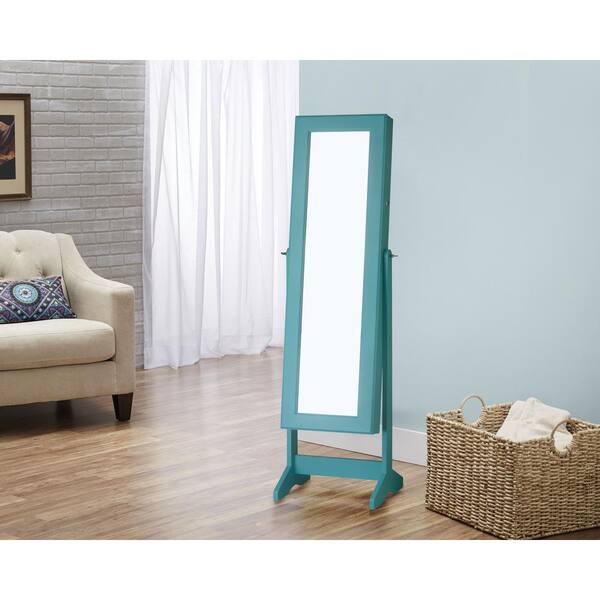 FirsTime Turquoise Cheval Free Standing Jewelry Armoire