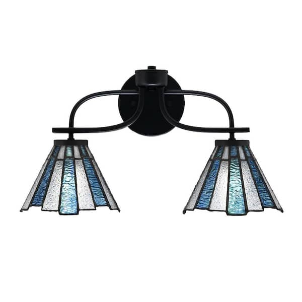 Unbranded Olympia 18.5 in. 2-Light Matte Black Vanity Light