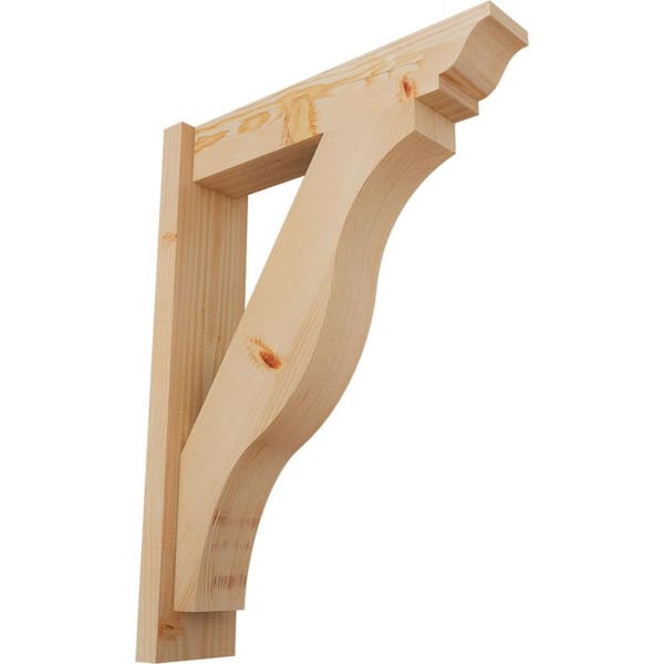 Ekena Millwork 6 in. x 30 in. x 22 in. Douglas Fir Fuston Traditional Smooth Outlooker