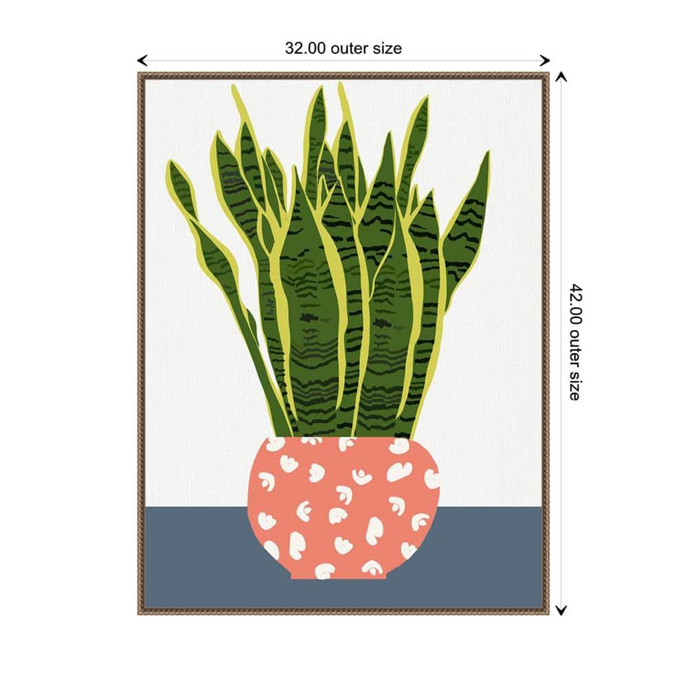 Botanic-Inspired Framed Canvas Wall Art with Beaded Perimeter
