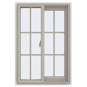 23.5 in. x 35.5 in. V-2500 Series Desert Sand Vinyl Right-Handed Sliding Window with Colonial Grids/Grilles