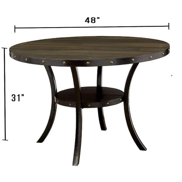 William's Home Furnishing Kaitlin Light Walnut Transitional Style Round Dining Table
