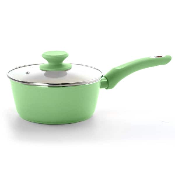 Gibson Home Plaza Cafe 1.7 Qt. Mint Sauce Pan with Lid