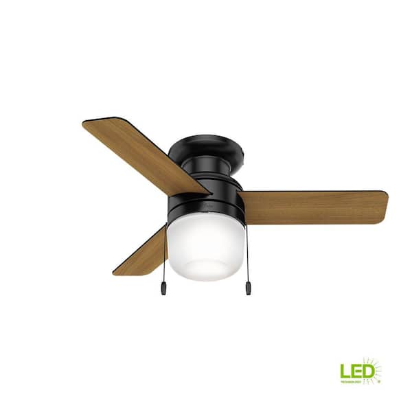 Hunter Acumen 42 in. LED Indoor Matte Black Low Profile Ceiling Fan with Light Kit