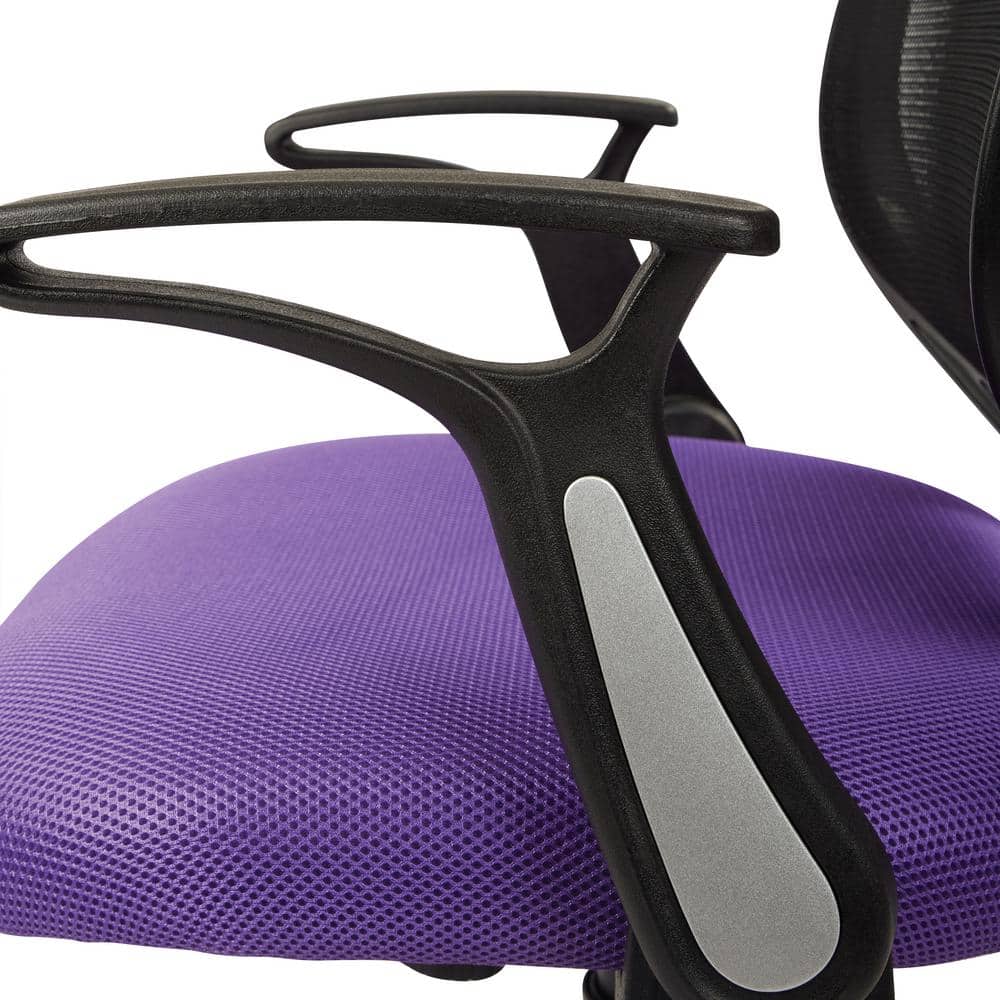 Purple Mesh Adjustable Task Chair with Flip Arms