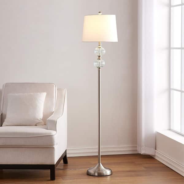 Maxax Montgomery 62 in. Blue Glass Traditional Floor Lamp